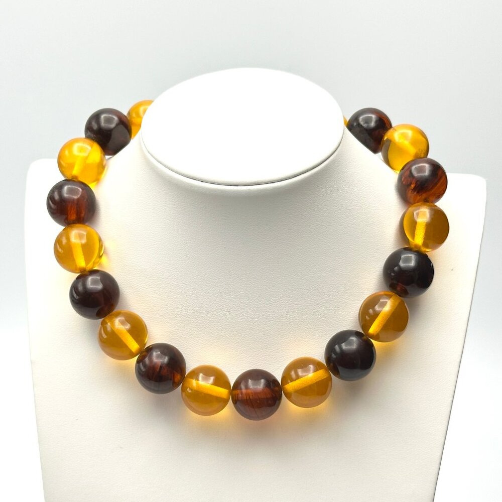 Vintage 1930s Bakelite Choker — Root Beer & Apple Juice Beads — Authentic – EUC - Picture 4 of 10